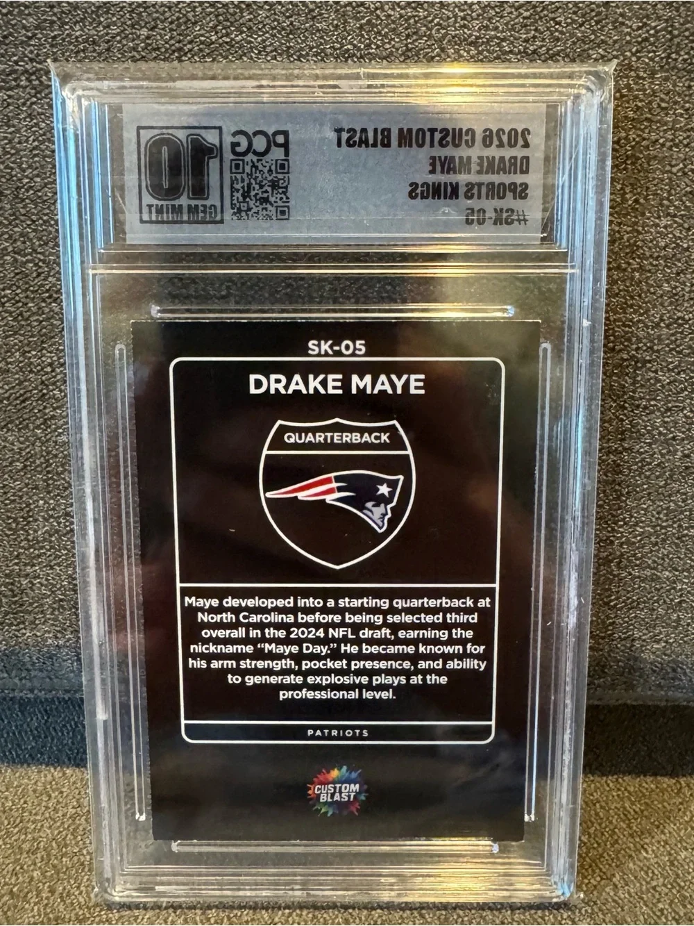 Drake Maye 2026 Custom Blast Sports Kings #SK-05 PCG 10 Gem Mint